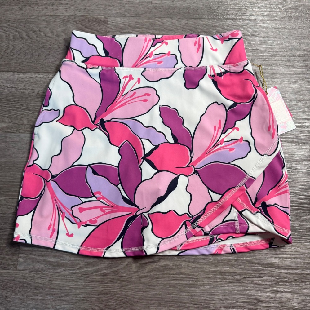 Stella Parker Sport Pink Lily Floral Skort UPF 50 Active‎ Golf Tennis XS NEW